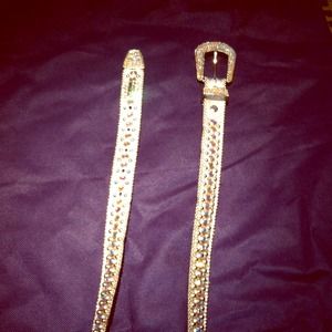 BB Simon silver glam cowgirl belt 41" long large