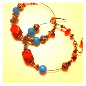 Beaded hoop earrings