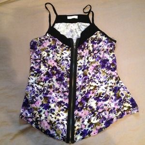 💢TRADED💢 Floral Print Zip Up Top