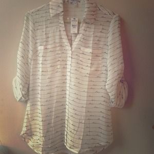 Chiffon "Love" Express button up (XS) with tag