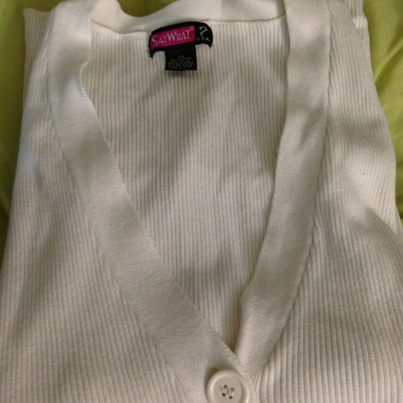Long white cardigan