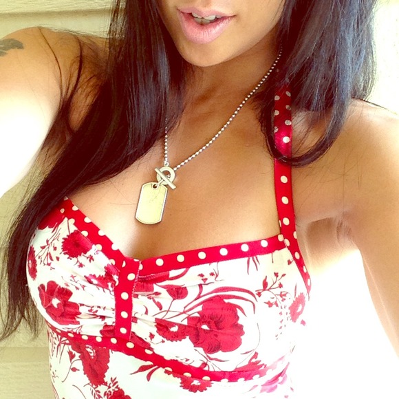 Victoria's Secret | Red Floral & Polka Dot Dress