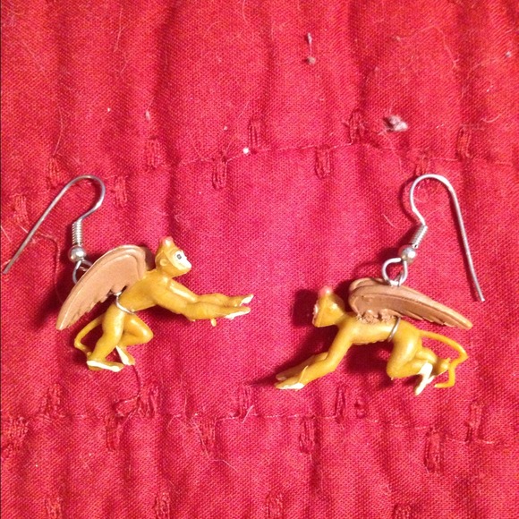 Flying monkey wizard of oz earrings