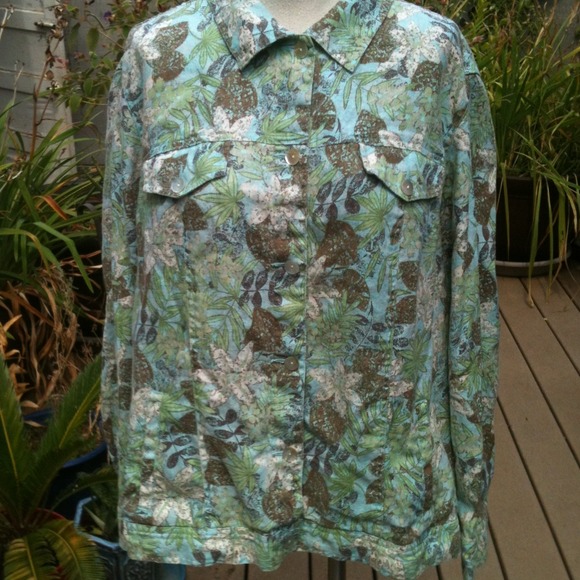 Green linen jacket, 3X