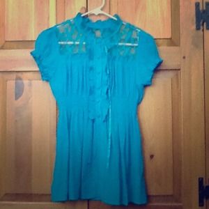 Small teal elegant top