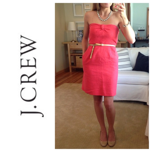 💢SOLD💢 J. Crew Metallic Linen Strapless Dress - Picture 2 of 4