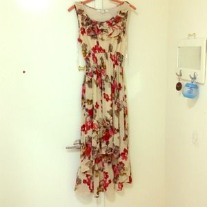 Floral print hi-lo dress