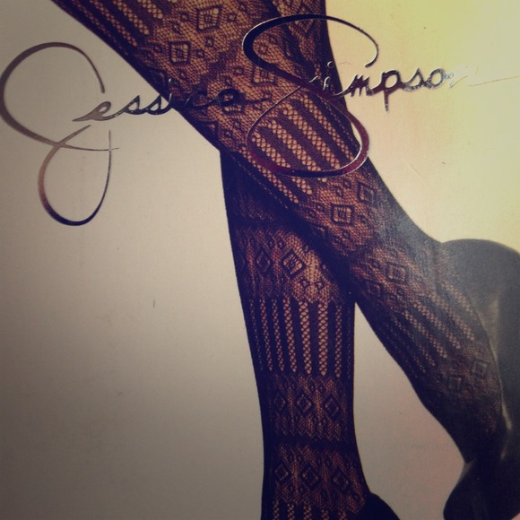 Patterned tights (black) size medium/tall