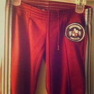 Maroon Abercrombie & Fitch Track Pants