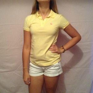 Yellow collared jcrew polo.
