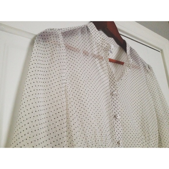 SOLD - Loft Sheer Polkadot Blouse - Picture 2 of 4