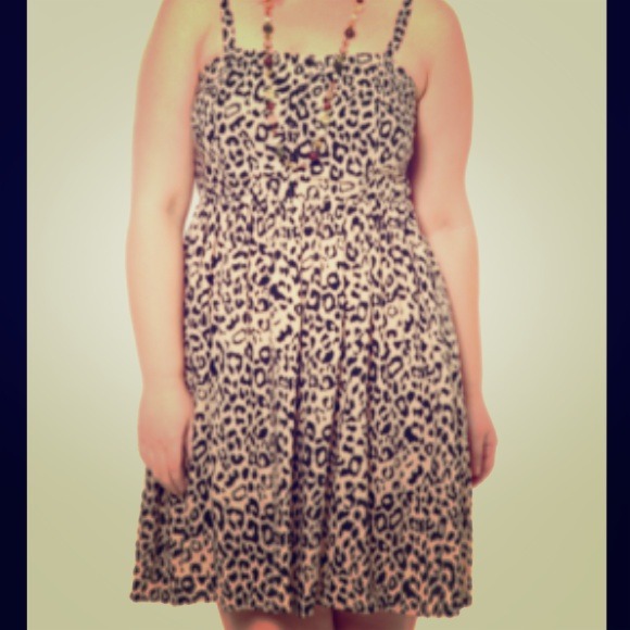 Cheetah print detachable strap dress