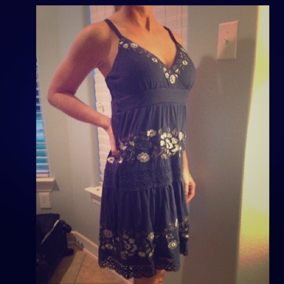 INC brand new with tags blue dressy cotton dress.