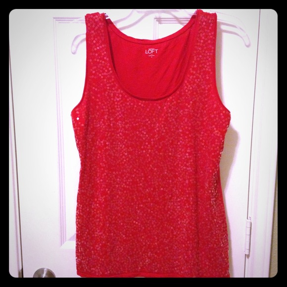 Red Sequin Tank Top