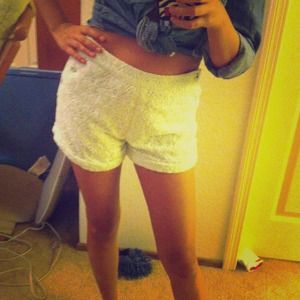 Keds white lace high waisted shorts.