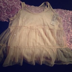 Tan sequined american eagle top