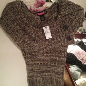 White/tan/brown sweater dress brand new