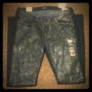 Dark textured pants/leggings size 8