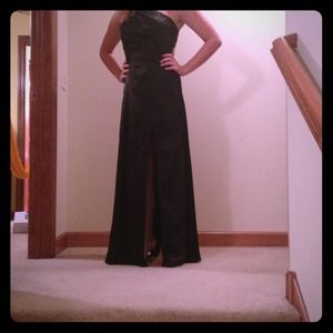black floor length dress