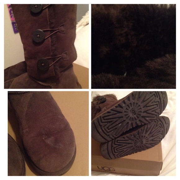 UGG Brown Bailey Button Triplet Boot - Picture 4 of 4