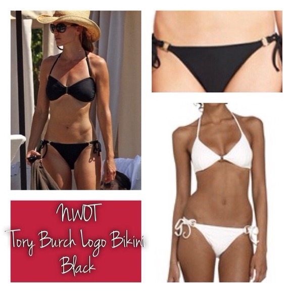 *** HOLD*** NWOT-Tory Burch Logo Bikini-Black