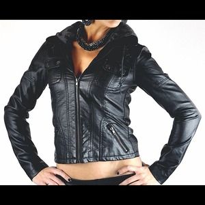 Black faux leather jacket