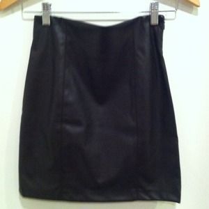 High waist faux leather skirt
