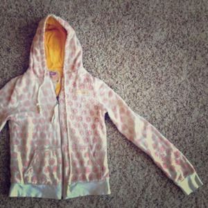 Billabong orange and white sweatshirt hoodie sz s