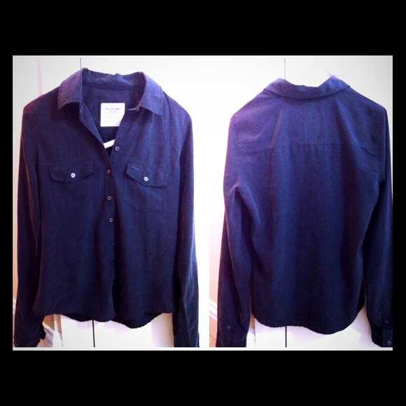 navy blue button up