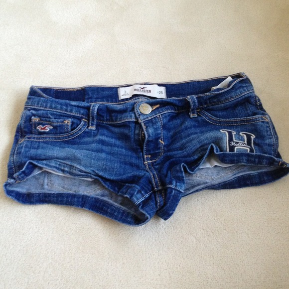 Hollister letter denim shorts