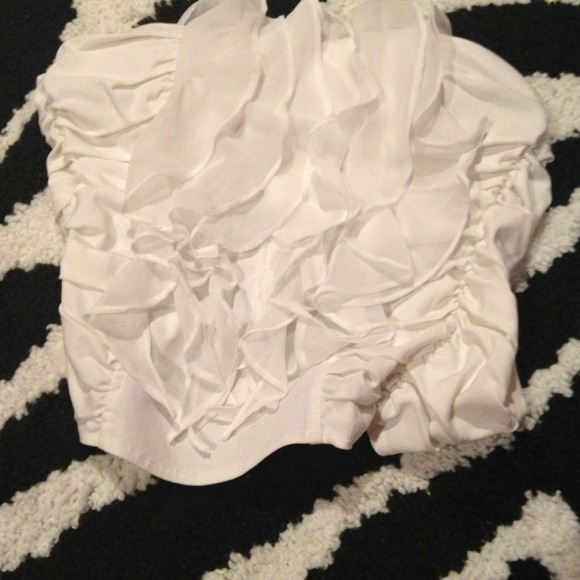 Body Central white ruffle corset top