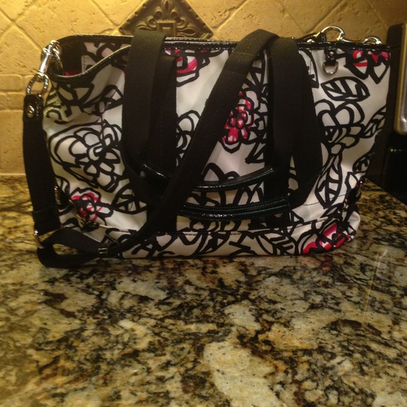 Coach poppy pink daisy graffiti tote