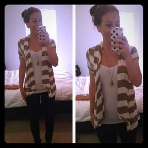 Light Cover Up, Brown & White Striped
