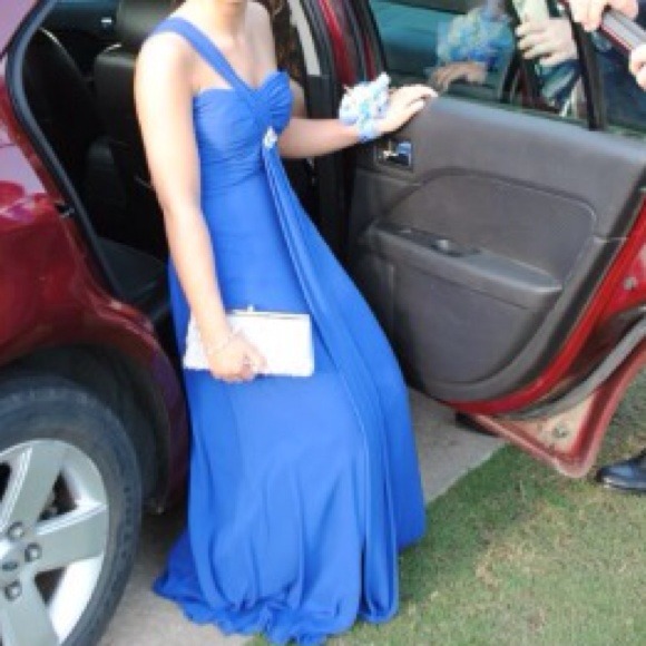 1/2 OFF!!! Beautiful Floor Length Blue Prom Dress