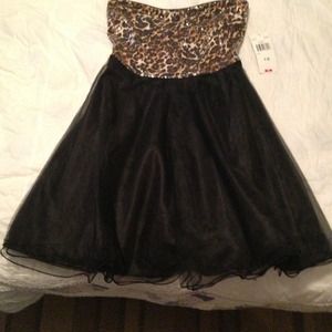 Cheetah Print Strapless Dress