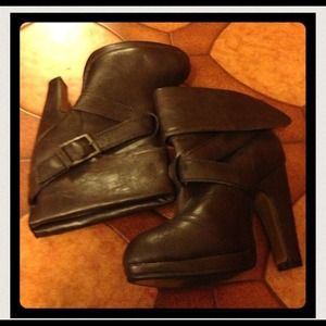 Brown high heel boots