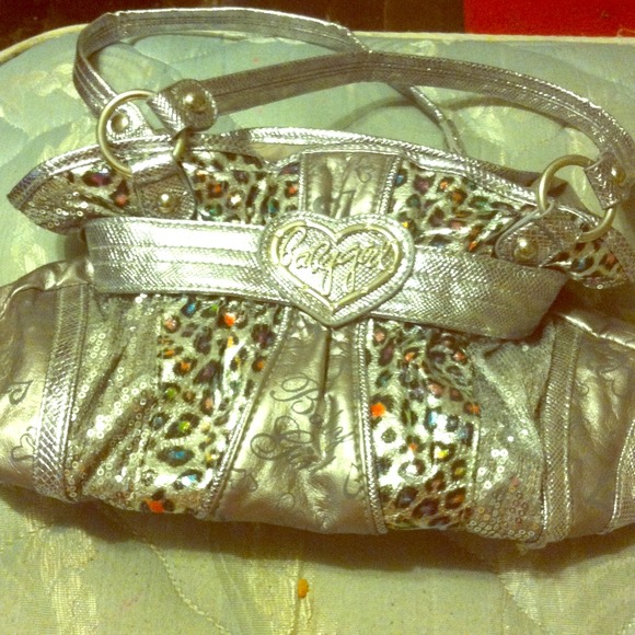 A silver baby girl hand bag