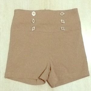 simple brown high wasted shorts