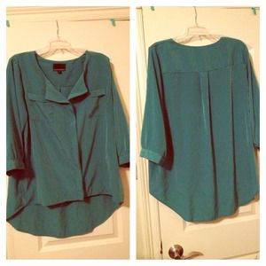 High Low Cynthia Rowley Green Shirt Misses size XL