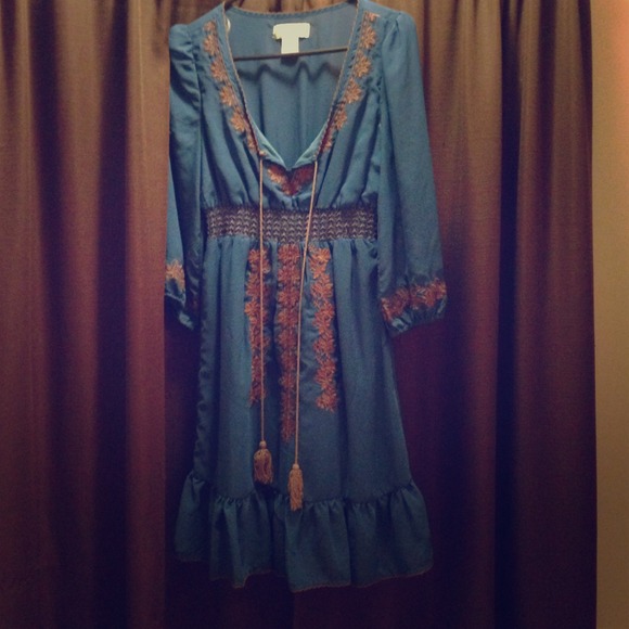 Flying tomato dark turquoise and brown dress