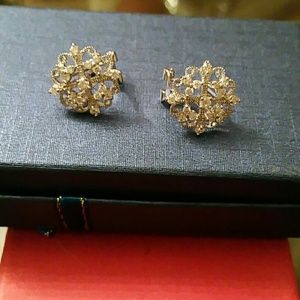 Diamond earring silver plated
