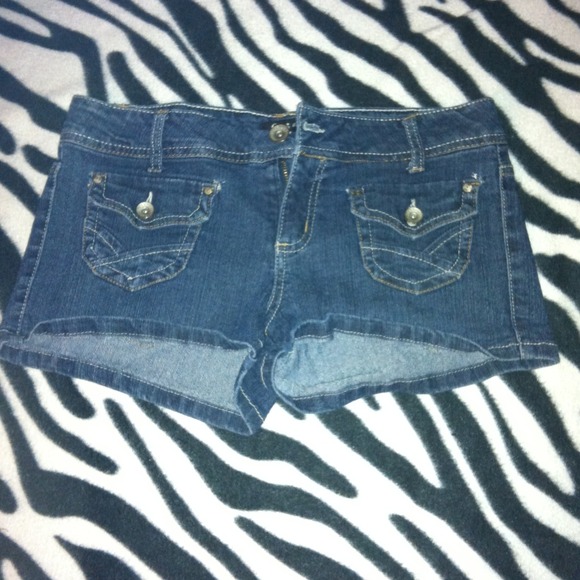 Dark wash jean shorts