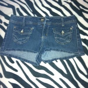 Dark wash jean shorts