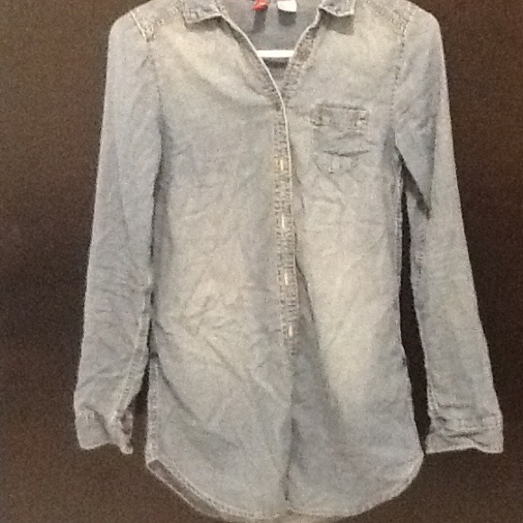 blue denim button up