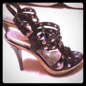 Black and silver stilettos