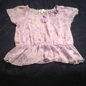 Beautiful purple sheen top with stretchy bottom