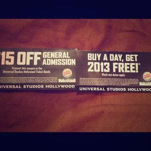 Two $15 off for universal studio