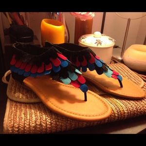 (Never been used) multi-colored sandals