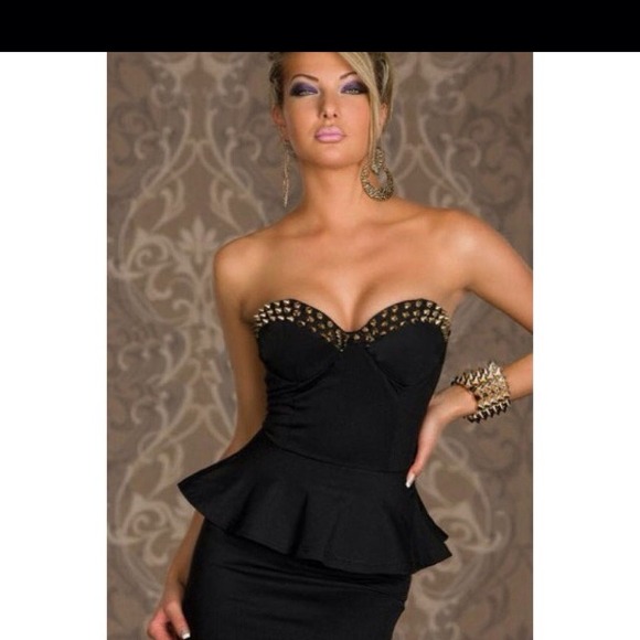 Black mini sexy studded dress! NWOT