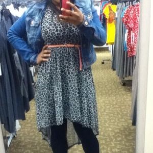 its a laper printed high-low dress